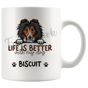 Personalized Shetland Sheepdog Dog Mom Dad Mug, Custom Dog's Name Gift