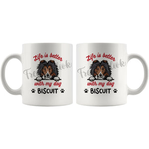 Personalized Shetland Sheepdog Dog Mom Dad Mug, Custom Dog's Name Gift