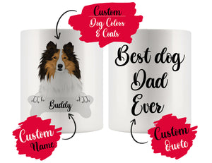 Personalized Shetland Sheepdog Dog Mom Dad Mug, Best Dog Owner Gift