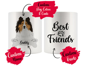 Personalized Shetland Sheepdog Dog Rescue Mom Dad Mug, Best Dog Owner Gift