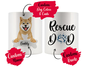 Personalized Shiba Inu Dog Rescue Mom Dad Mug, Best Dog Owner Gift