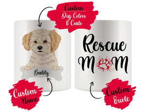Personalized Shih-Poo Dog Rescue Mom Dad Mug, Best Dog Owner Gift