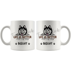 Personalized Siberian Husky Dog Mom Dad Mug, Custom Dog's Name Gift