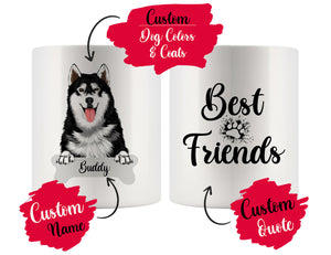 Personalized Siberian Husky Dog Rescue Mom Dad Mug, Best Dog Owner Gift