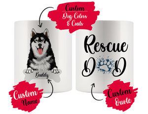 Personalized Siberian Husky Dog Rescue Mom Dad Mug, Best Dog Owner Gift