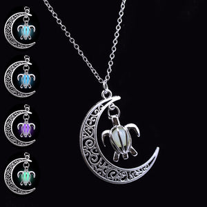 Silver Plated Chain Moon & Turtle Necklaces - Freedom Look
