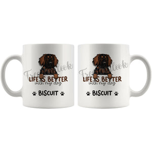 Personalized Small Musterlander Dog Mom Dad Mug, Custom Dog's Name Gift