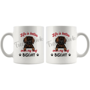 Personalized Small Musterlander Dog Mom Dad Mug, Custom Dog's Name Gift