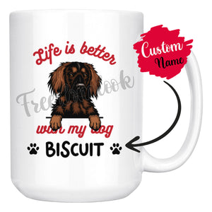 Personalized Small Musterlander Dog Mom Dad Mug, Custom Dog's Name Gift