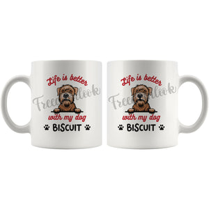 Personalized Soft Coated Wheaten Terrier Dog Mom Dad Mug, Custom Dog's Name Gift