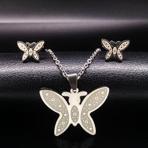 Butterfly Set - Necklace & Earrings - Freedom Look