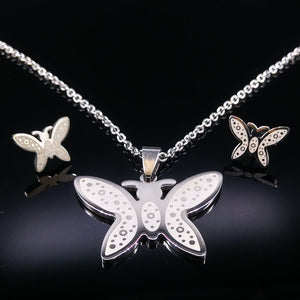 Butterfly Set - Necklace & Earrings - Freedom Look