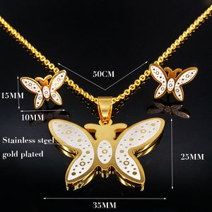 Butterfly Set - Necklace & Earrings - Freedom Look