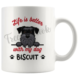 Personalized Standard Schnauzer Dog Mom Dad Mug, Custom Dog's Name Gift