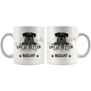 Personalized Standard Schnauzer Dog Mom Dad Mug, Custom Dog's Name Gift