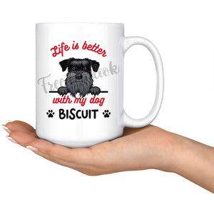 Personalized Standard Schnauzer Dog Mom Dad Mug, Custom Dog's Name Gift