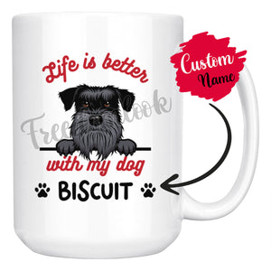 Personalized Standard Schnauzer Dog Mom Dad Mug, Custom Dog's Name Gift