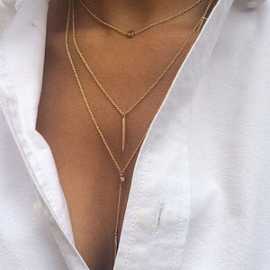 Modern 3 Multi Layer Necklace - Freedom Look