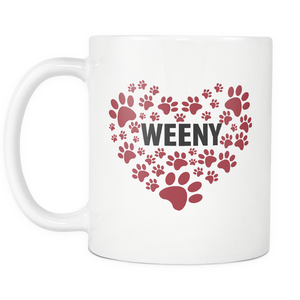 Weeny Dog Lovers - I Love Wiener Dog Dad Mom Mug - Great Gift For Weeny Owner