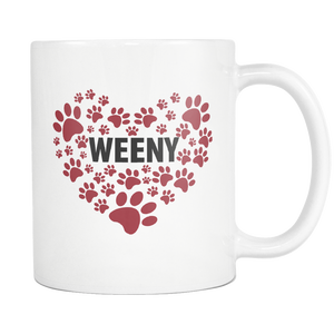 Weeny Dog Lovers - I Love Wiener Dog Dad Mom Mug - Great Gift For Weeny Owner
