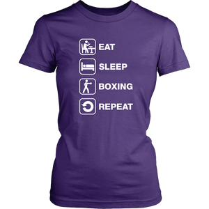 Eat Sleep Boxing Repeat Daily Routine Hobby Sport Training Men & Women T-Shirt