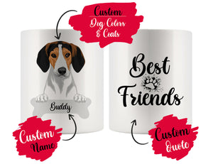Personalized Treeing Walker Coonhound Dog Rescue Mom Dad Mug, Dog Owner Gift