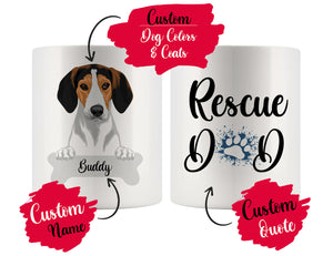 Personalized Treeing Walker Coonhound Dog Rescue Mom Dad Mug, Dog Owner Gift