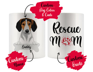 Personalized Treeing Walker Coonhound Dog Rescue Mom Dad Mug, Dog Owner Gift