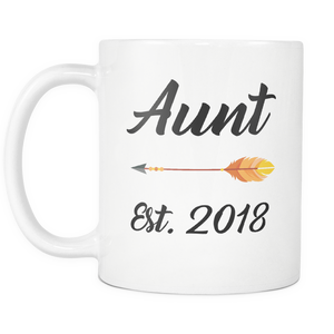 Aunt Established Mug - Auntie Established 2018 Mug - Aunt Est 2018 Mug - Great Gift For Aunt (11 oz) - Freedom Look