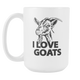 Goat Head Coffee Mug - I Love My Goat - I Like Goats - Goat Owner Gifts - 3D Goat - Got Goats - Great Gift For Goat Mama Dad Mom Lady (15 oz) - Freedom Look