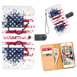 Butterfly USA Flag Wallet Phone Case - Freedom Look
