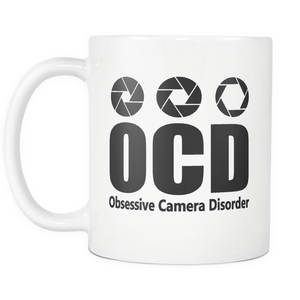 OCD Photographer Coffee Mug - Photography Gag Gifts - Unique Funny Gift For Him Or Her - Photography Related Gifts - Obsessive Camera Disorder Coffee Cup (11 oz)