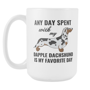 Dapple Dachshund Gifts Mug - Dapple Dachshund Ornament - Wiener Dog Dad Mom Mug - Great Gift For Daschund Owner (15 oz) - Freedom Look