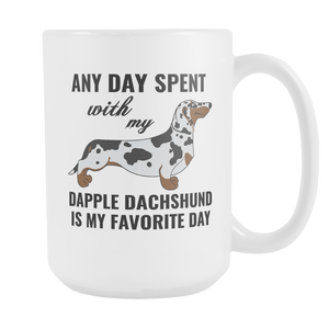 Dapple Dachshund Gifts Mug - Dapple Dachshund Ornament - Wiener Dog Dad Mom Mug - Great Gift For Daschund Owner (15 oz) - Freedom Look