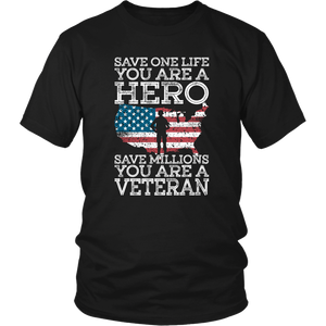 American Flag US Army Military Veteran Dad And Mom Real Hero Unisex T-Shirt