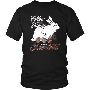 Follow The Bunny - Chocolate Womens And Unisex T-Shirt