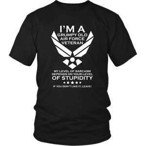 US Army Military Grumpy Old Air Force USAF Veteran Thank You Unisex T-Shirt