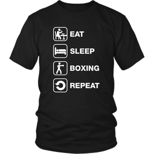 Eat Sleep Boxing Repeat Daily Routine Hobby Sport Training Men & Women T-Shirt