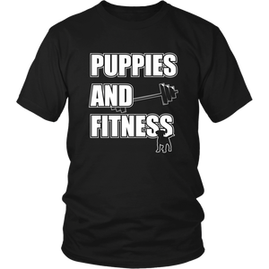 Puppies & Fitness Muscle Weight Lifting Women T-Shirt Dog Buddy Unisex T-Shirt