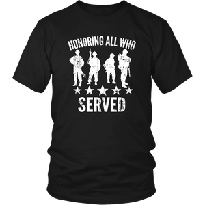 American Army Military Veteran Retirement Honoring All Who Served Unisex T-Shirt
