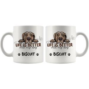 Personalized Weimaraner Dog Mom Dad Mug, Custom Dog's Name Gift