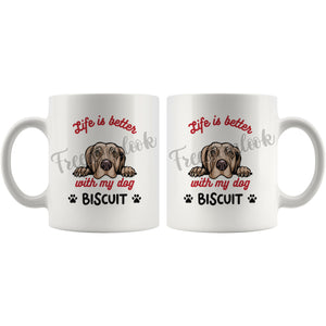 Personalized Weimaraner Dog Mom Dad Mug, Custom Dog's Name Gift