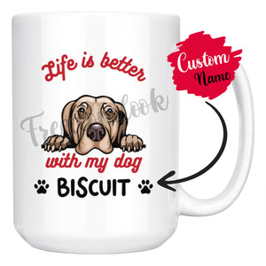 Personalized Weimaraner Dog Mom Dad Mug, Custom Dog's Name Gift