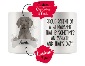 Personalized Weimaraner Dog Mom Dad Mug, Funny Dog Owner Gift