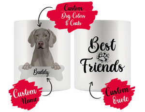 Personalized Weimaraner Dog Rescue Mom Dad Mug, Best Dog Owner Gift