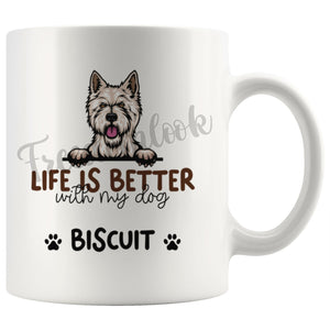 Personalized West Highland Terrier Dog Mom Dad Mug, Custom Dog's Name Gift