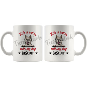 Personalized West Highland Terrier Dog Mom Dad Mug, Custom Dog's Name Gift