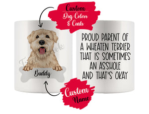 Personalized Wheaten Terrier Dog Mom Dad Mug, Funny Dog Owner Gift