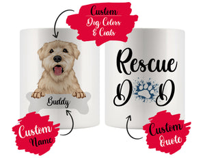 Personalized Wheaten Terrier Dog Rescue Mom Dad Mug, Best Dog Owner Gift