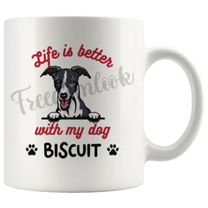 Personalized Whippet Dog Mom Dad Mug, Custom Dog's Name Gift